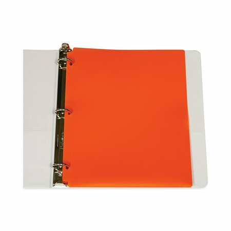 C-Line Products Two-Pocket Heavyweight Poly Portfolio Folder, 3-Hole Punch, 11 x 8.5, Orange, 25PK 33932